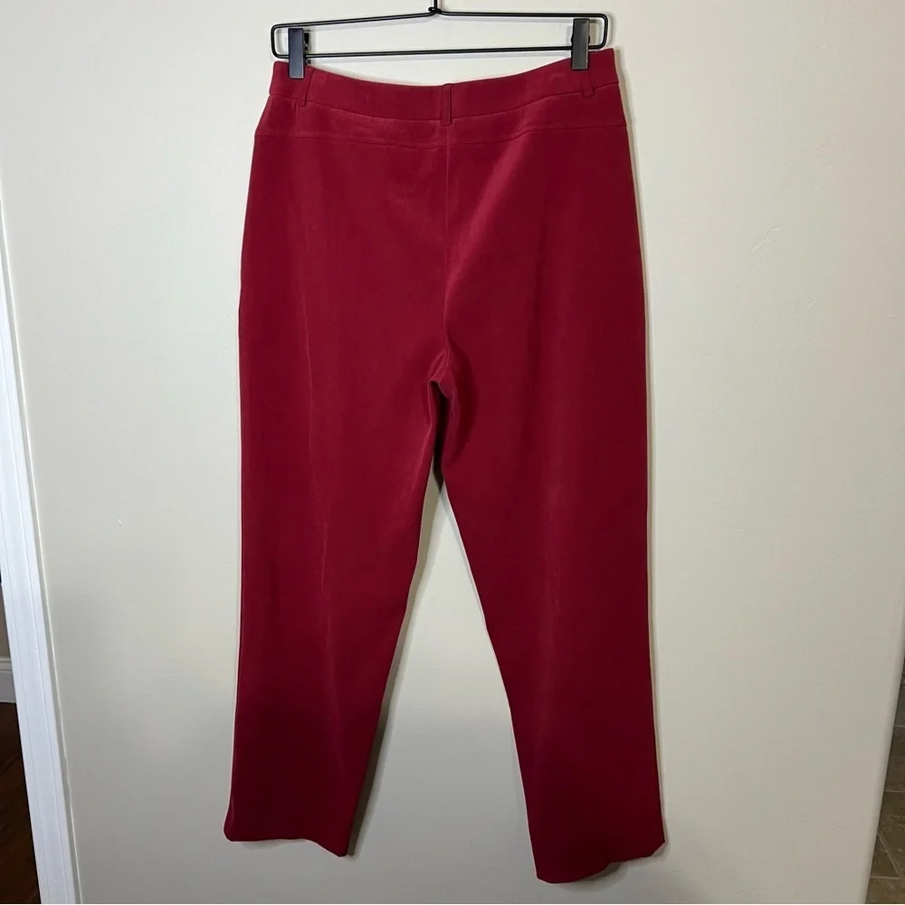 Talbots Petites Stretch Burgundy Faux Suede Straight Leg Pants size 10!